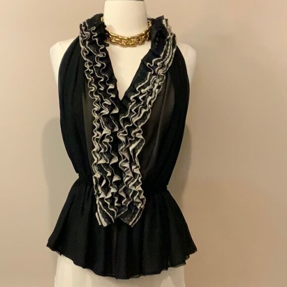 NWT Robert Rodriguez Neiman Marcus ruffled Top XS - Picture 2 of 13